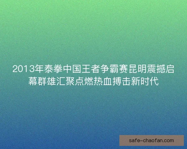 2013年泰拳中国王者争霸赛昆明震撼启幕群雄汇聚点燃热血搏击新时代